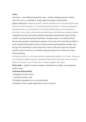 KOVOS SU TERORIZMU DERINIMAS TARPTAUTINĖJE POLITIKOJE. Paveikslėlis 3