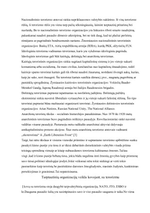 KOVOS SU TERORIZMU DERINIMAS TARPTAUTINĖJE POLITIKOJE. Paveikslėlis 6