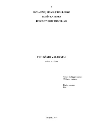 TRIUKŠMO VALDYMAS. Paveikslėlis 1