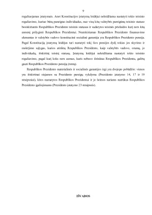 LIETUVOS RESPUBLIKOS PREZIDENTO FUNKCIJOS IR IŠSKIRTINIS TEISINIS STATUSAS. Paveikslėlis 10