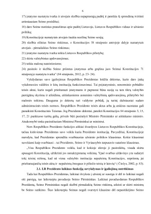 LIETUVOS RESPUBLIKOS PREZIDENTO FUNKCIJOS IR IŠSKIRTINIS TEISINIS STATUSAS. Paveikslėlis 7