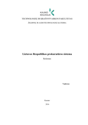 Lietuvos Respublikos prokuratūros sistema