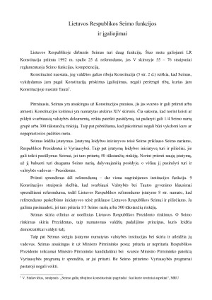 Lietuvos Respublikos Seimo funkcijos ir įgaliojimai. Seimo statutas kaip ypatingas teisės aktas. Paveikslėlis 4