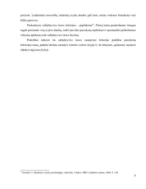 Liudininkas, sakantis netiesą. Subjektyvios tiesos išaiškinimas. Paveikslėlis 8