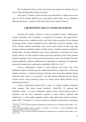 ĮRODINĖJIMO TIKSLAS CIVILINIAME PROCESE. Paveikslėlis 9