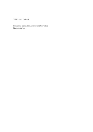 Finansinių nusikaltimų tyrimo tarnybos veikla