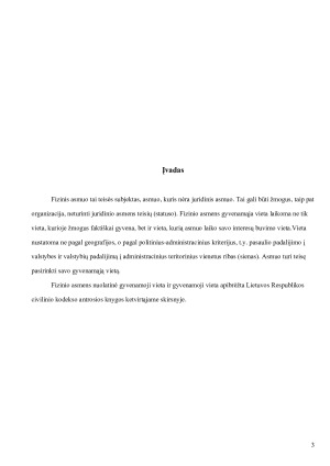 FIZINIO ASMENS GYVENAMOSIOS VIETOS SAMPRATA. Paveikslėlis 3