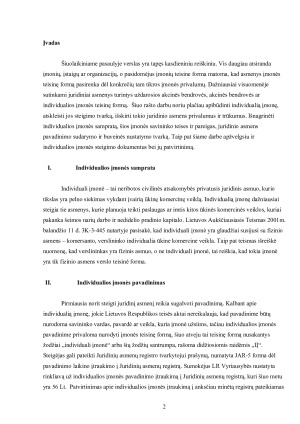 INDIVIDUALIOS ĮMONĖS STEIGIMAS. Paveikslėlis 2