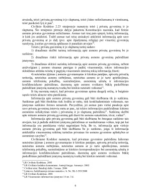 Ar asmens privačios informacijos paskleidimas visais atvejais yra laikytinas žmogaus privataus gyvenimo neliečiamumo pažeidimu. Paveikslėlis 6