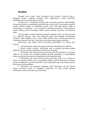 Ar asmens privačios informacijos paskleidimas visais atvejais yra laikytinas žmogaus privataus gyvenimo neliečiamumo pažeidimu. Paveikslėlis 9