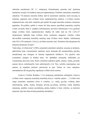 Asmeninės neturtinės teisės ir vertybės kaip civilinių teisių objektas. Paveikslėlis 8
