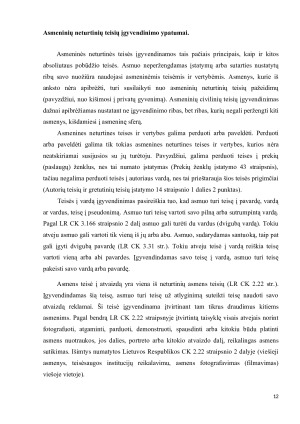 Asmeninės neturtinės teisės ir vertybės kaip civilinių teisių objektas. Paveikslėlis 9
