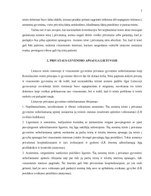 Asmens privatus gyvenimas, neliečiamumas ir apsauga LR Konstitucijoje. Paveikslėlis 5