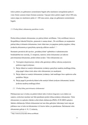 ATLEIDIMO NUO PREKIŲ KILMĖS DOKUMENTŲ PATEIKIMO ATVEJAI IR JŲ TAIKYMO TVAKA. Paveikslėlis 9
