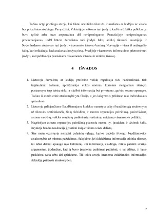 BAUDŽIAMOJI ATSAKOMYBĖ UŽ ASMENS REPUTACIJOS PAŽEIDIMĄ. KOMUNIKACIJOS ETIKA. Paveikslėlis 7