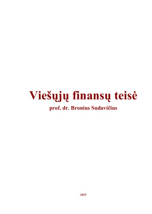 Viešųjų finansų teisė. Konspektas. Egzamino klausimai