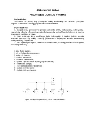 Priartėjimo jutiklių tyrimas