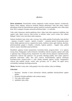 Ikimokyklinio ugdymo aplinkos ir vaiko veiklos tyrimas. Paveikslėlis 2