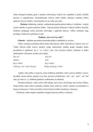 KOMUNIKAVIMO KOMPETENCIJOS UGDYMO METODAI IR BŪDAI IKIMOKYKLINIO AMŽIAUS TARPSNYJE. Paveikslėlis 9