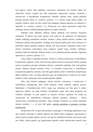 MOKYMO(SI) METODŲ, ORIENTUOTŲ Į INICIATYVUMO IR KŪRYBIŠKUMO KOMPETENCIJŲ UGDYMĄ, TAIKYMAS. Paveikslėlis 7