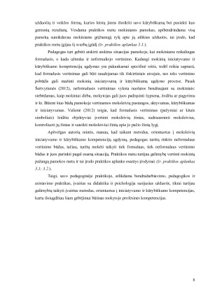MOKYMO(SI) METODŲ, ORIENTUOTŲ Į INICIATYVUMO IR KŪRYBIŠKUMO KOMPETENCIJŲ UGDYMĄ, TAIKYMAS. Paveikslėlis 8