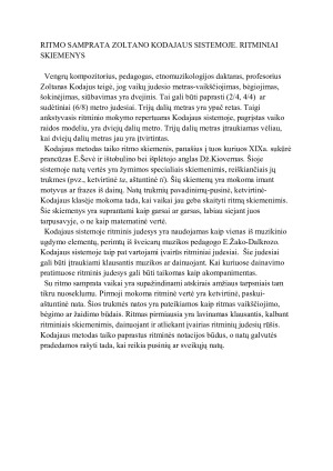 Ritminio ugdymo ypatumai Emilio Žako-Dalkrozo, Karlo Orfo, Zoltano Kodajaus ir Marijos Montesori muzikinio ugdymo sistemose. Paveikslėlis 8