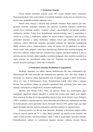 Rasės diskriminacija mokykloje priekabiavimo (patyčių) forma. Paveikslėlis 3