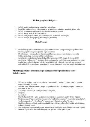 RIZIKOS GRUPĖS VAIKAI DELINKVENTAI. Paveikslėlis 5