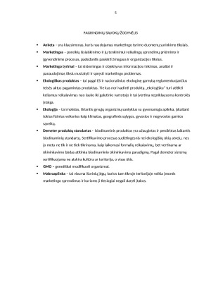 EKOLOGIŠKŲ PREKIŲ MARKETINGO YPATUMAI. Paveikslėlis 5