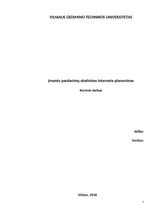 Įmonės pardavimų skatinimo internete planavimas