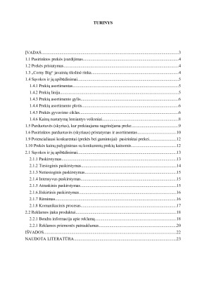 Javainių „Corny Big“ marketingo analizė