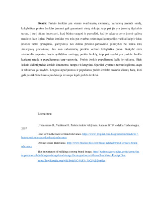 Kas yra prekės ženklas ir kuo jis svarbus įmonėms bei vartotojams. Paveikslėlis 7