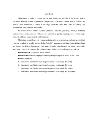 PREKĖS „COCA - COLA“ MARKETINGO ANALIZĖ. Paveikslėlis 3