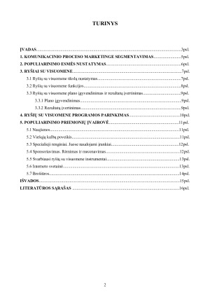 POPULIARINIMO ORGANIZAVIMAS X TIPO RINKOJE. Kursinis. Paveikslėlis 2