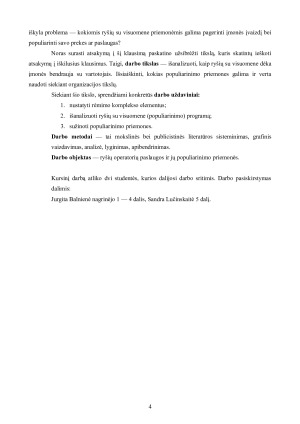 POPULIARINIMO ORGANIZAVIMAS X TIPO RINKOJE. Kursinis. Paveikslėlis 4