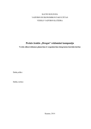 Prekės ženklo „Drogas“ reklaminė kampanija