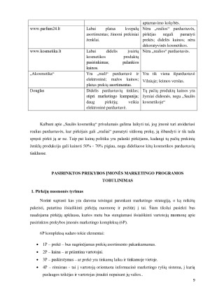 Prekybos įmonės marketingo programos analizė ir tobulinimas. Paveikslėlis 8