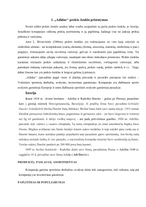RINKODAROS PLANAS ,, ADIDAS‘‘ PREKĖS ŽENKLUI. Paveikslėlis 4