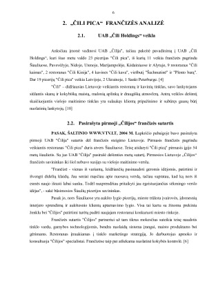 SĖKMINGA ŽENKLO IR VERSLO KONCEPCIJA „ČILI PICA“ FRANČIZINĖ ĮMONĖ. Paveikslėlis 6