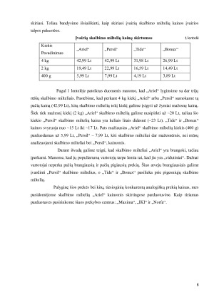 SKALBIMO MILTELIŲ „ARIEL“ ANALIZĖ PAGAL 4 MARKETINGO KOMPLEKSO ELEMENTUS. Paveikslėlis 8