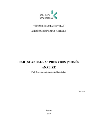 UAB „SCANDAGRA“ PREKYBOS ĮMONĖS ANALIZĖ