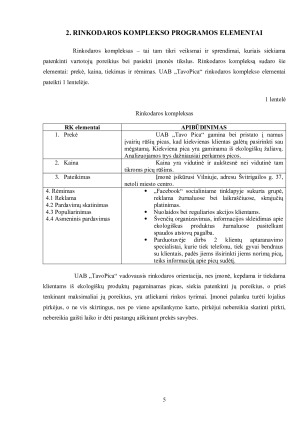 UAB „TAVO PICA“ ĮMONĖS RINKODAROS ANALIZĖ. Paveikslėlis 5