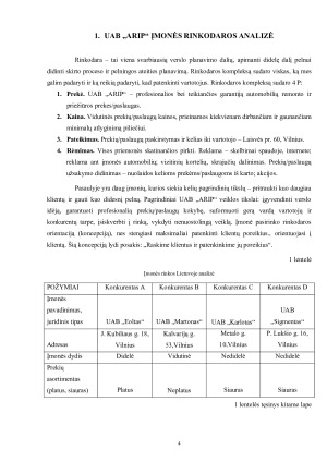 UAB „ARIP“ ĮMONĖS RINKODAROS ANALIZĖ. Paveikslėlis 4