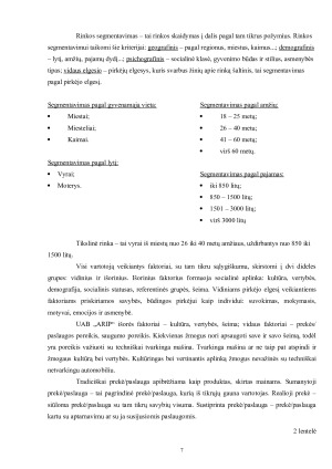 UAB „ARIP“ ĮMONĖS RINKODAROS ANALIZĖ. Paveikslėlis 7