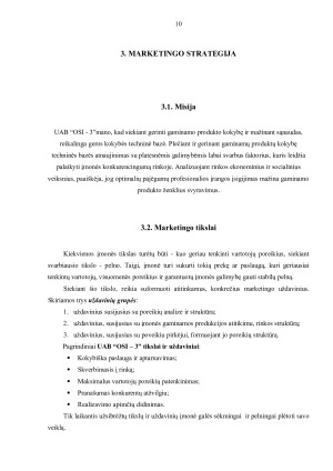 UAB „OSI-3” marketingo planas. Paveikslėlis 10