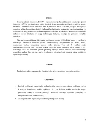 UAB „RŪTA“ ORGANIZACIJA IR JOS MARKETINGO KOMPLEKSAS. Paveikslėlis 4