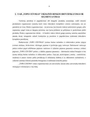 UAB „TOPO CENTRAS“ RINKODAROS KOMPLEKSO ANALIZĖ. Paveikslėlis 8