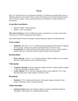 Ibiza ir Parnidžio kopos, geografijos darbas