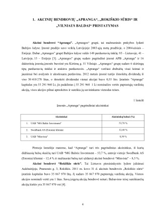 AKCINIŲ BENDROVIŲ „APRANGA“, „ROKIŠKIO SŪRIS“ ir „VILNIAUS BALDAI“ INVESTICINĖ ANALIZĖ. Paveikslėlis 4