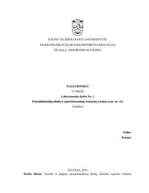 Puslaidininkinių diodų ir optoelektroninių elementų tyrimas